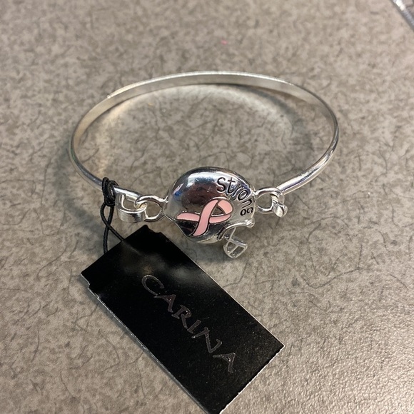 Pink Ribbon Hook Cuff Closure Bracelet- Breast Cancer Awareness For Women NWT - Picture 5 of 5